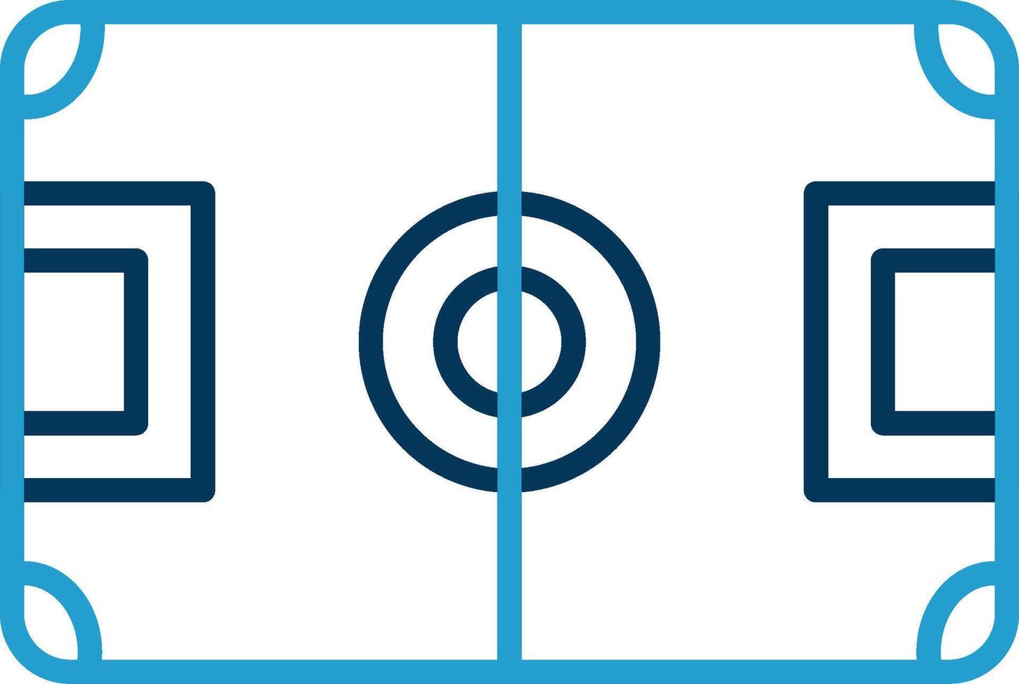 Football Field Line Blue Two Color Icon vector