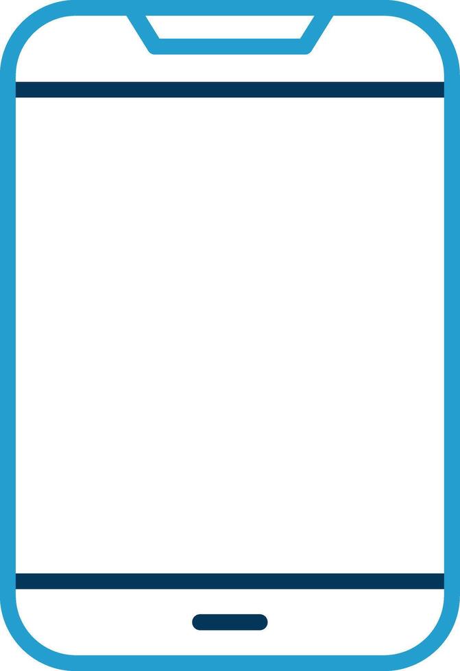 Mobile Phone Line Blue Two Color Icon vector