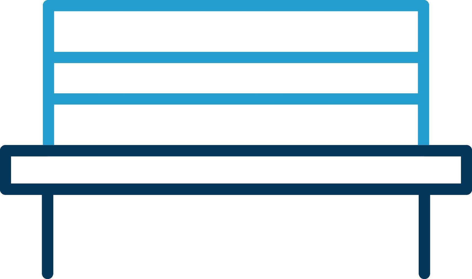 Bench Line Blue Two Color Icon vector