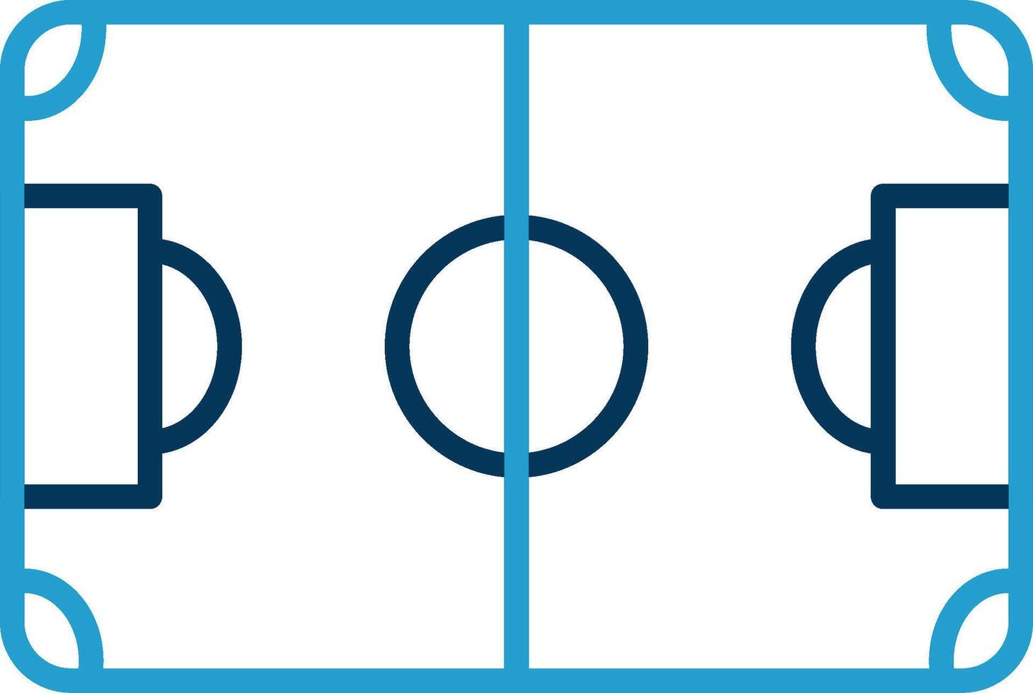 Soccer Field Line Blue Two Color Icon vector