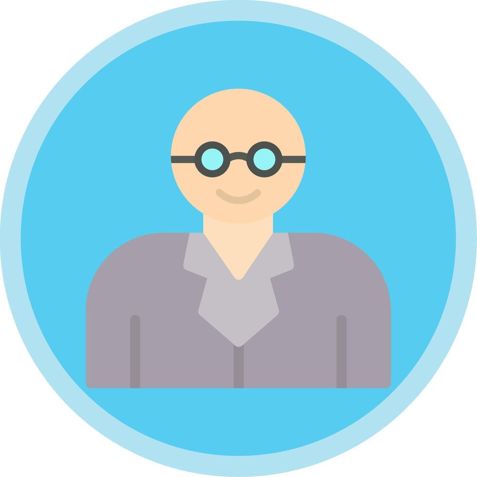 Professor Flat Multi Circle Icon vector