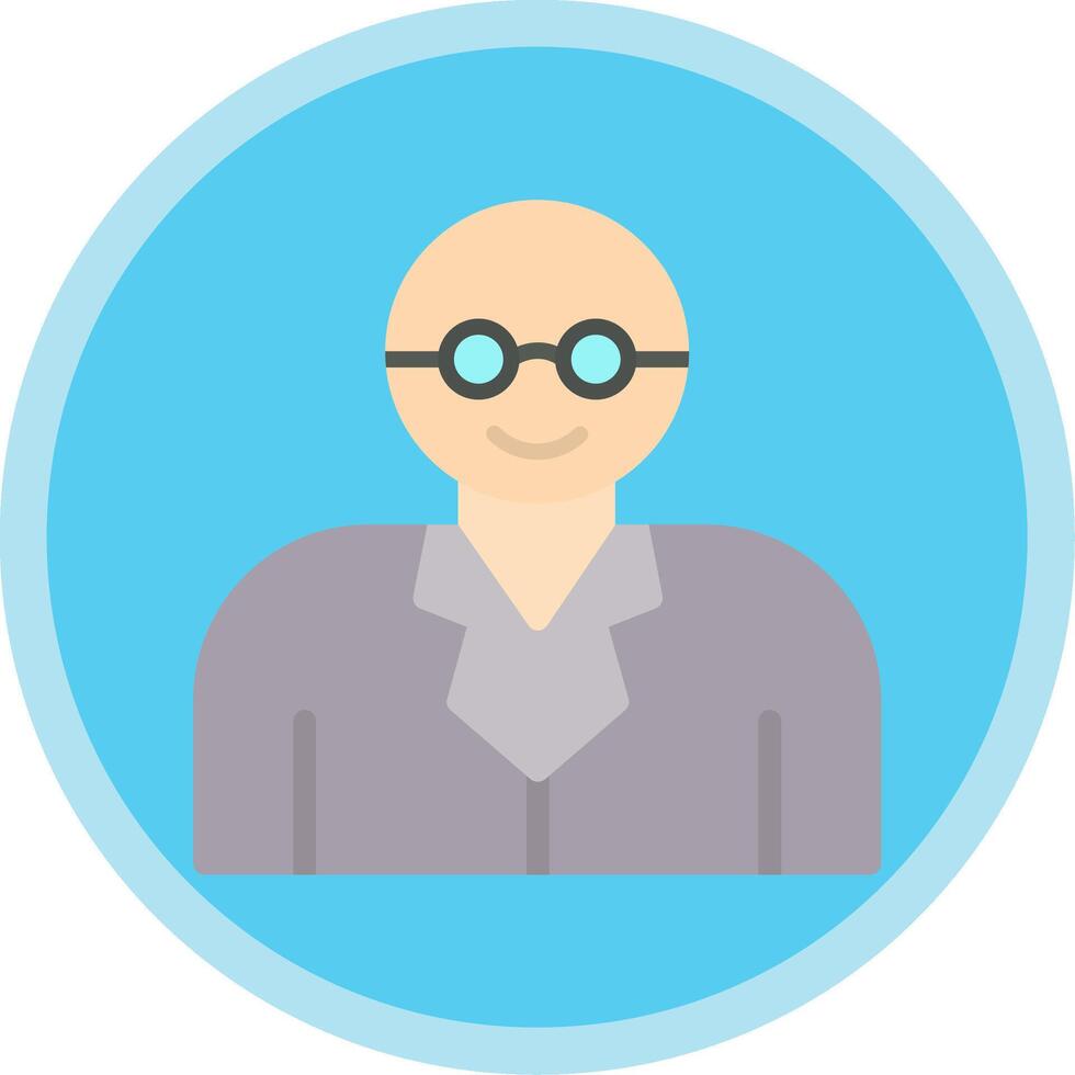 Professor Flat Multi Circle Icon vector