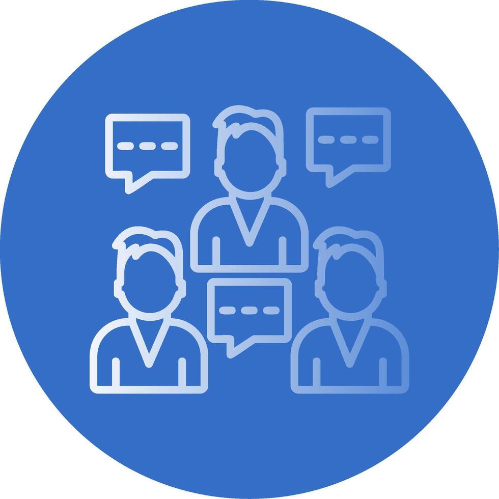 Team Connect Gradient Line Circle Icon vector