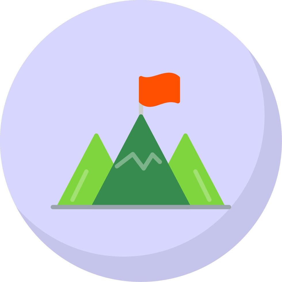 Goal Summit Gradient Line Circle Icon vector