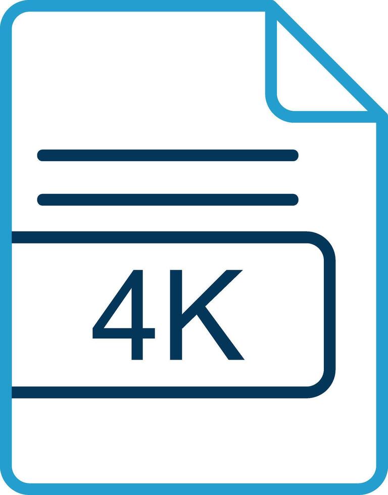 4K File Format Line Blue Two Color Icon vector