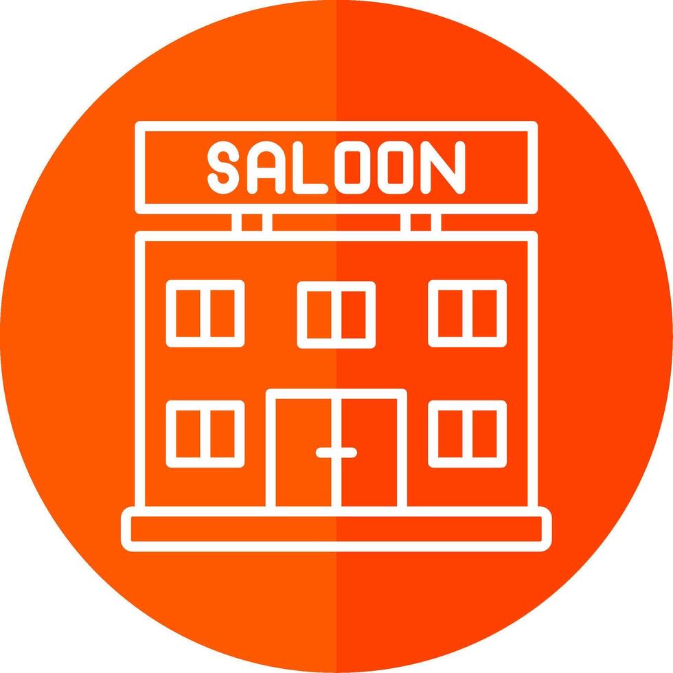 Saloon Line Yellow White Icon vector