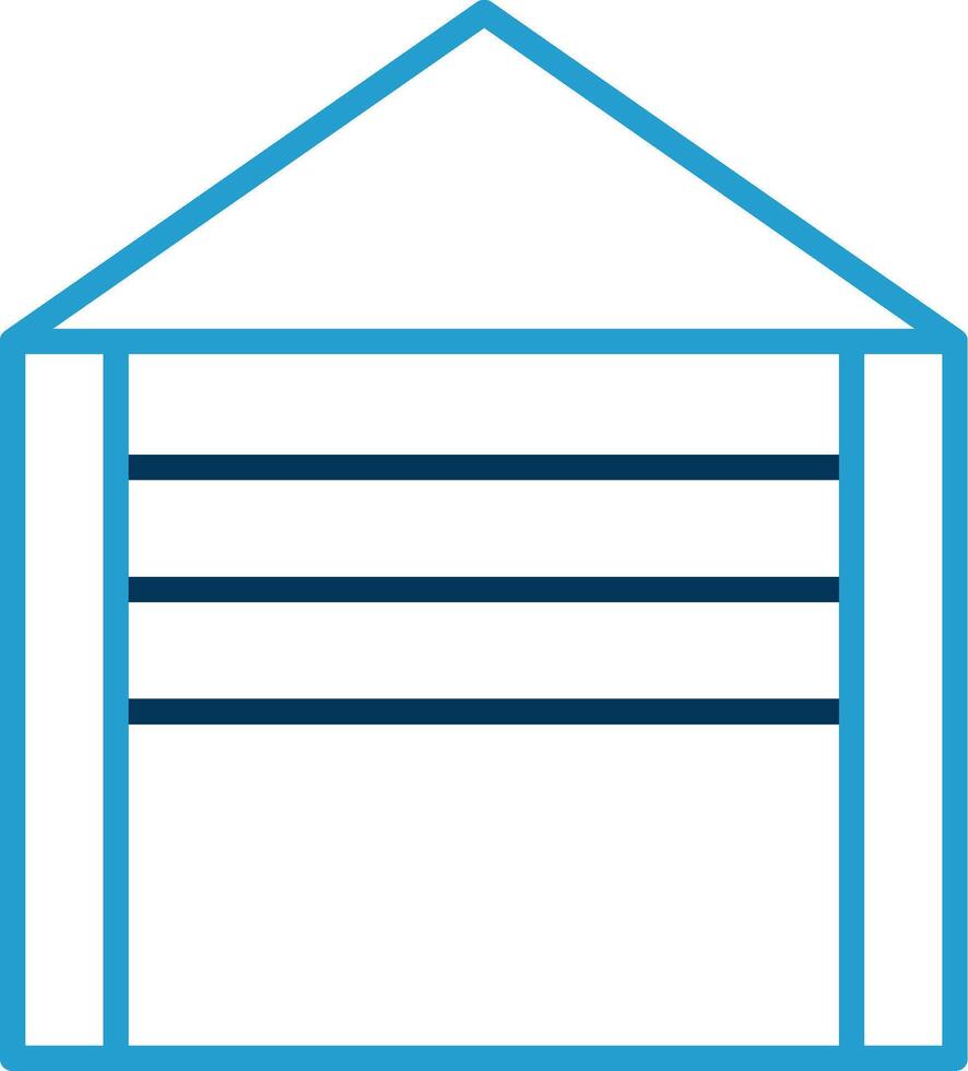 Garage Line Blue Two Color Icon vector