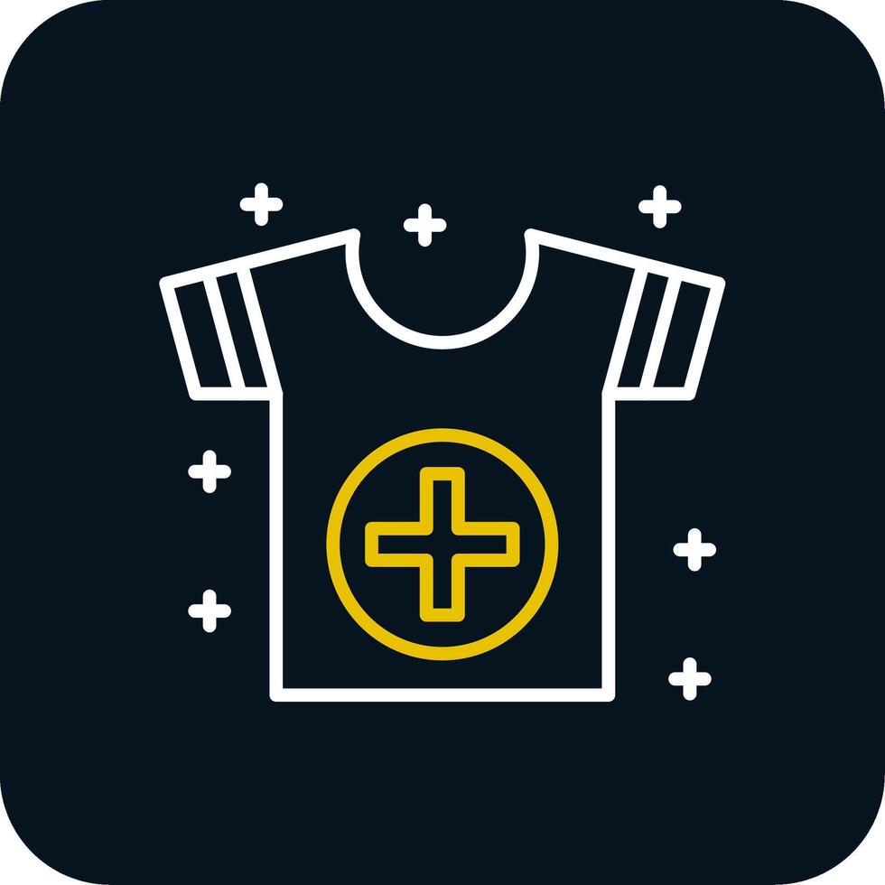 Shirt Line Yellow White Icon vector