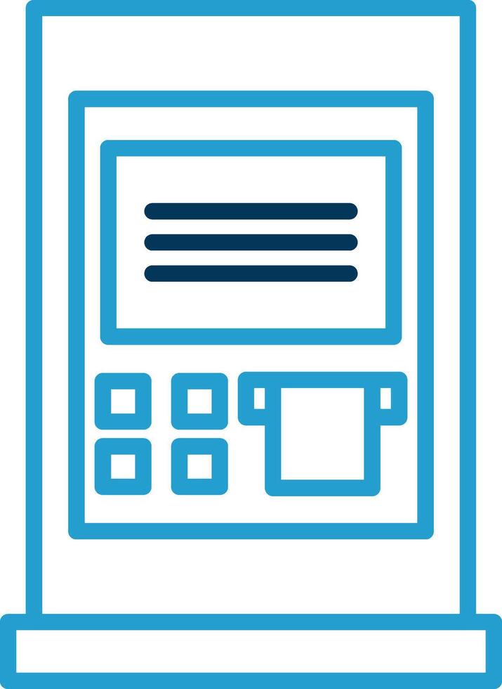 Atm Line Blue Two Color Icon vector