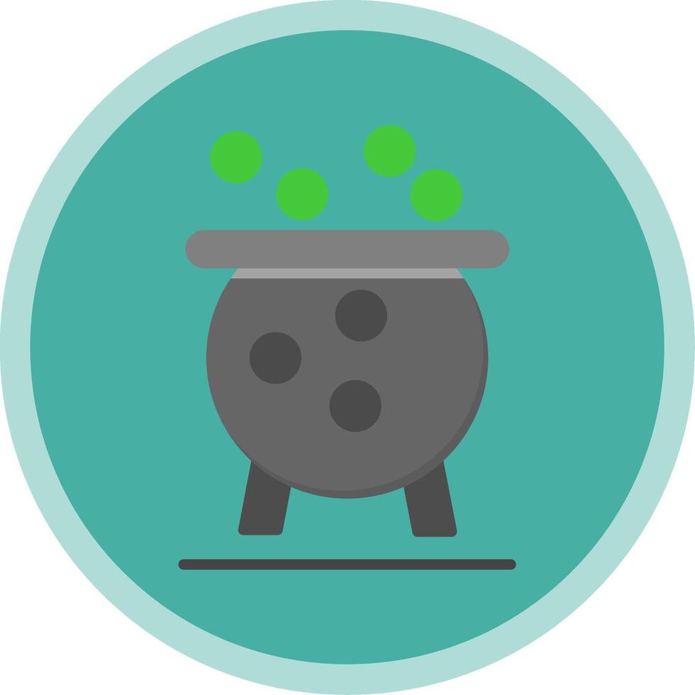 Cauldron Flat Multi Circle Icon vector