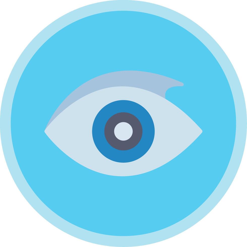 Eye Flat Multi Circle Icon vector