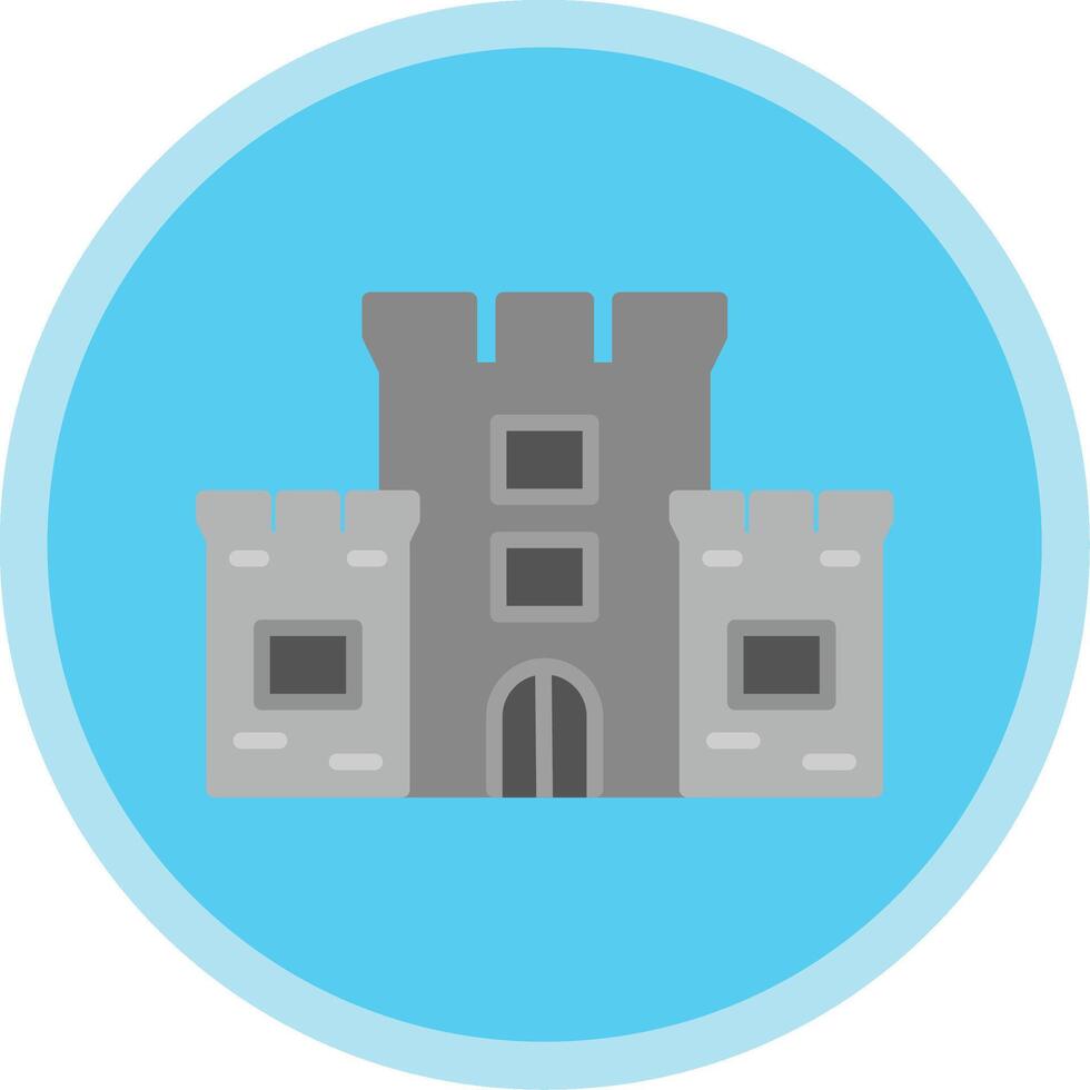 castillo plano multi circulo icono vector