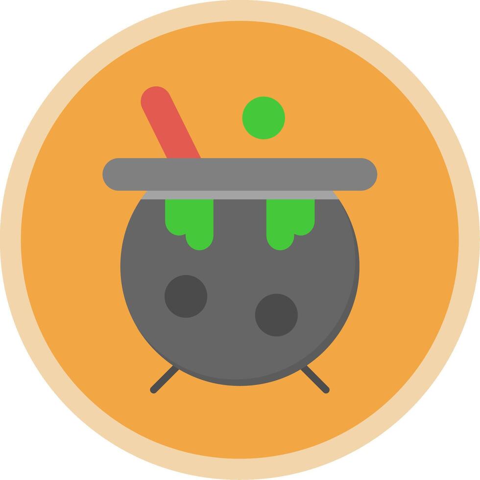 Cauldron Flat Multi Circle Icon vector