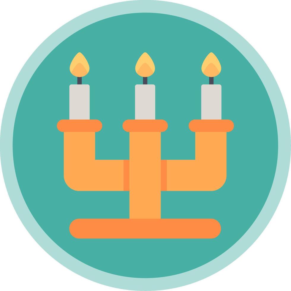 Candelabra Flat Multi Circle Icon vector