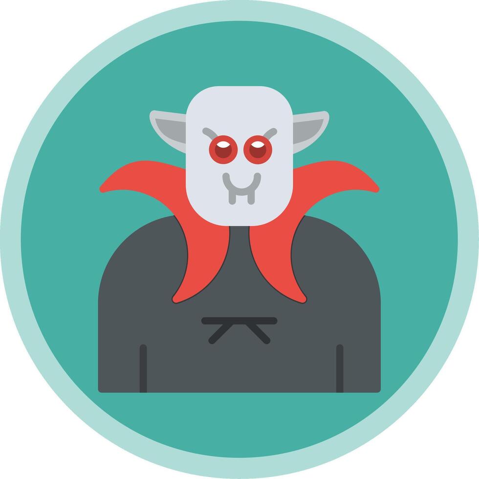 Vampire Flat Multi Circle Icon vector