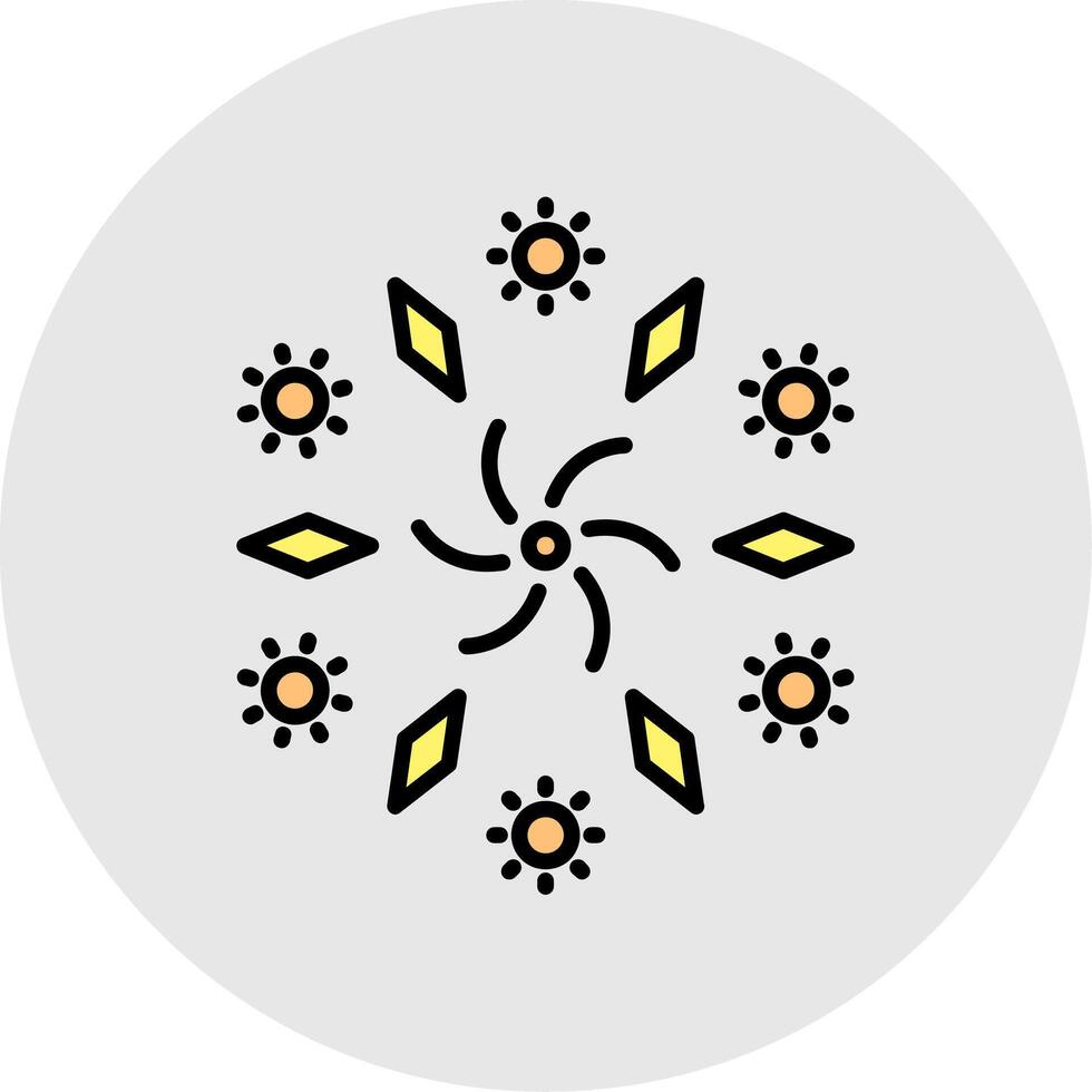 Firework Line Filled Light Icon vector