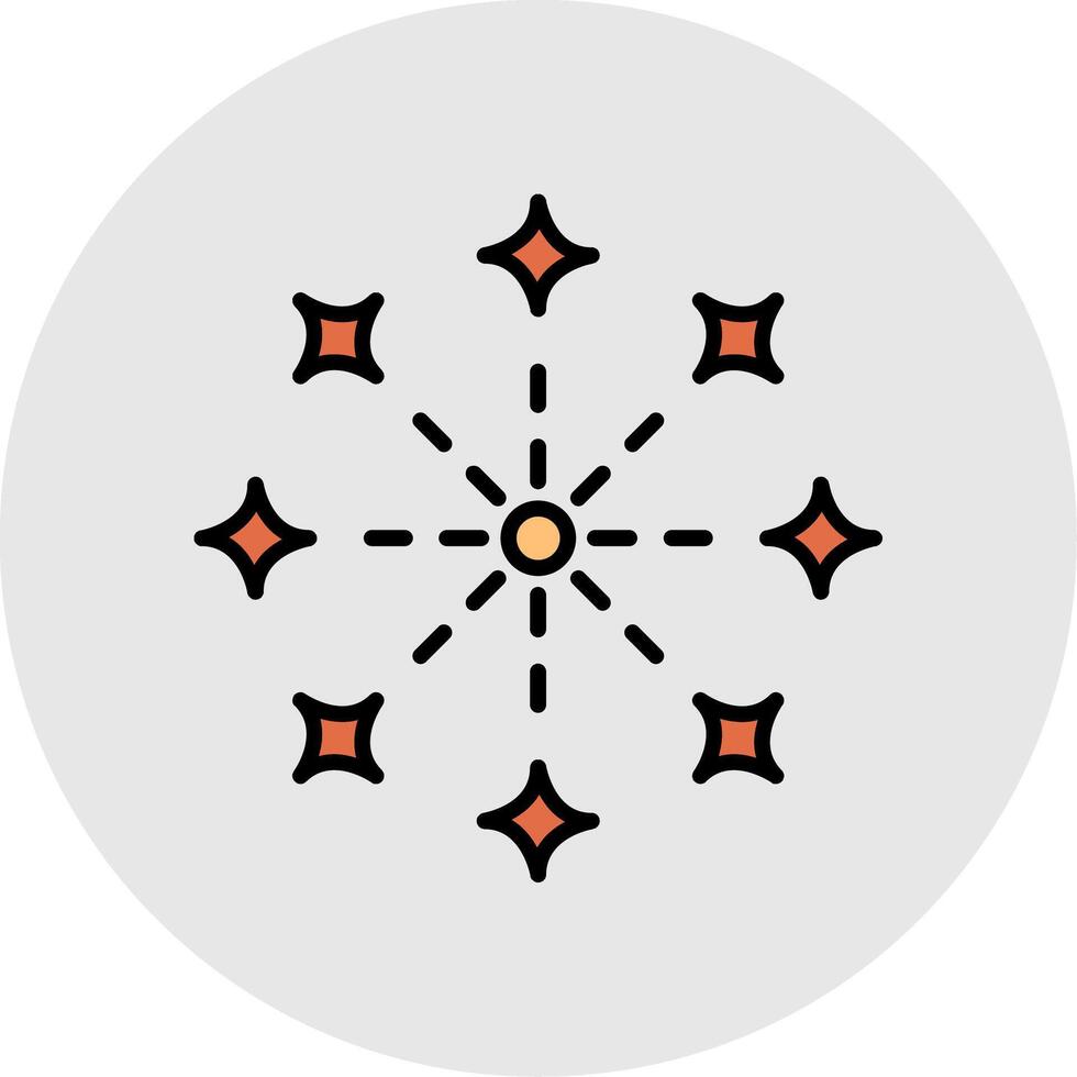Firework Line Filled Light Icon vector