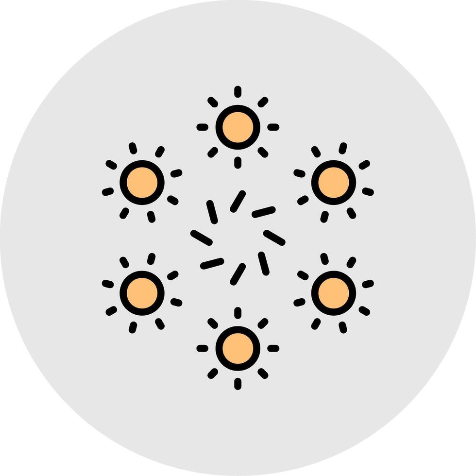 Firework Line Filled Light Icon vector