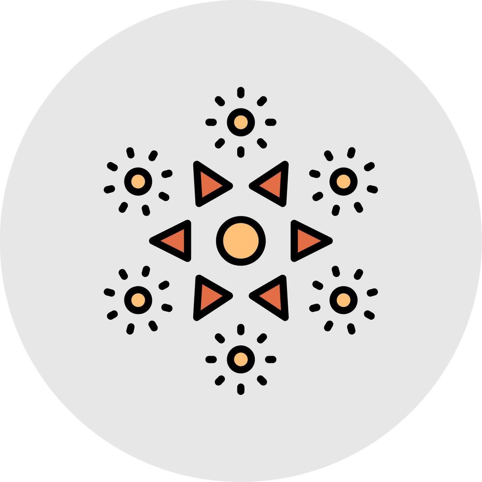 Firework Line Filled Light Icon vector