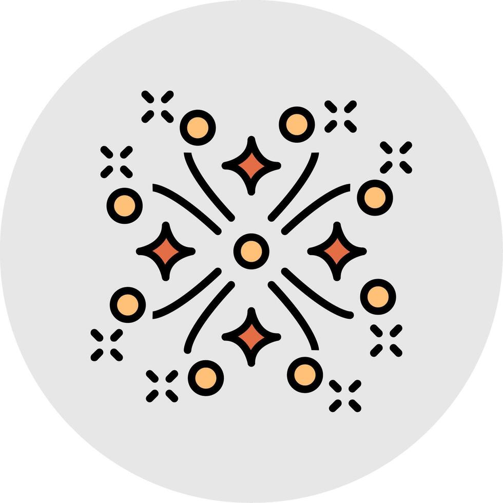 Firework Line Filled Light Icon vector