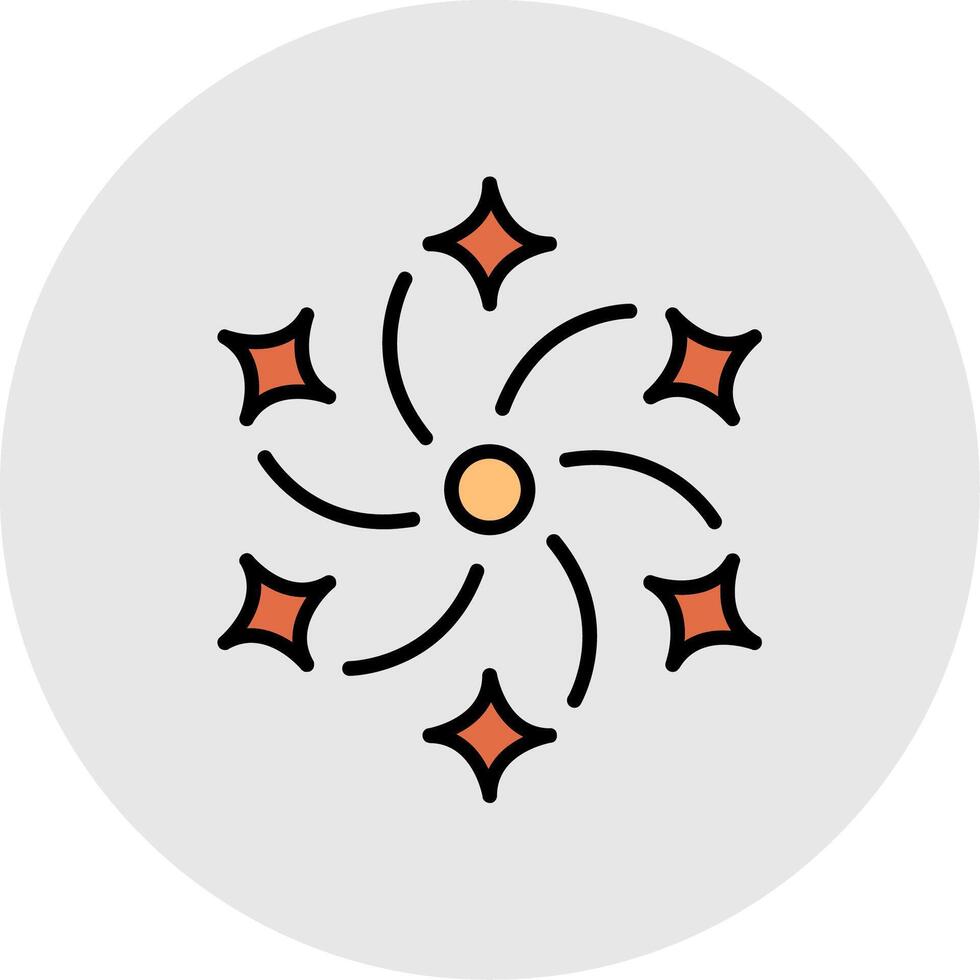 Firework Line Filled Light Icon vector
