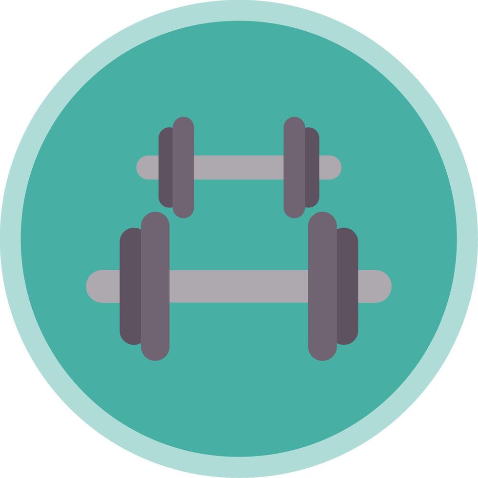 Dumbbell Flat Multi Circle Icon vector