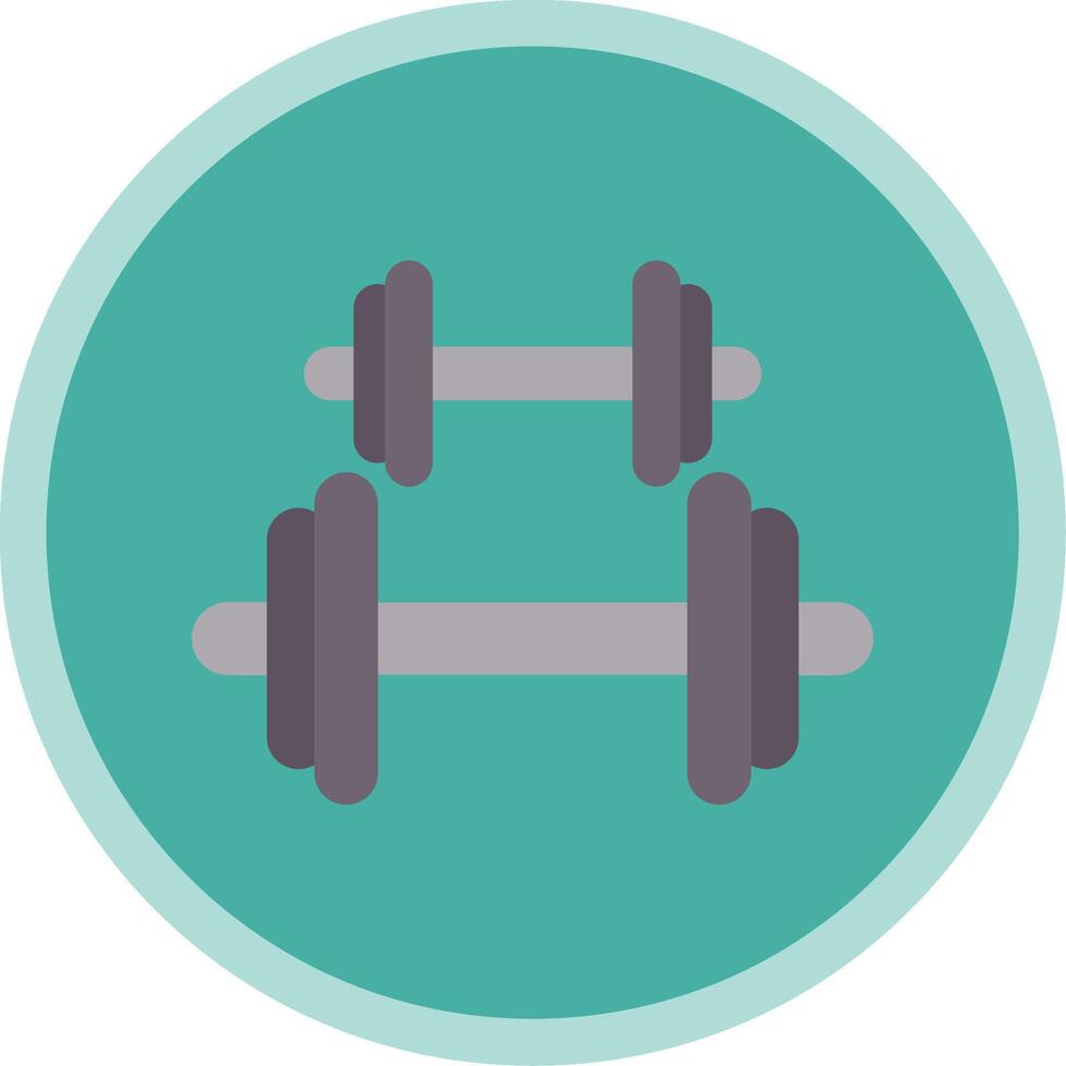 Dumbbell Flat Multi Circle Icon vector