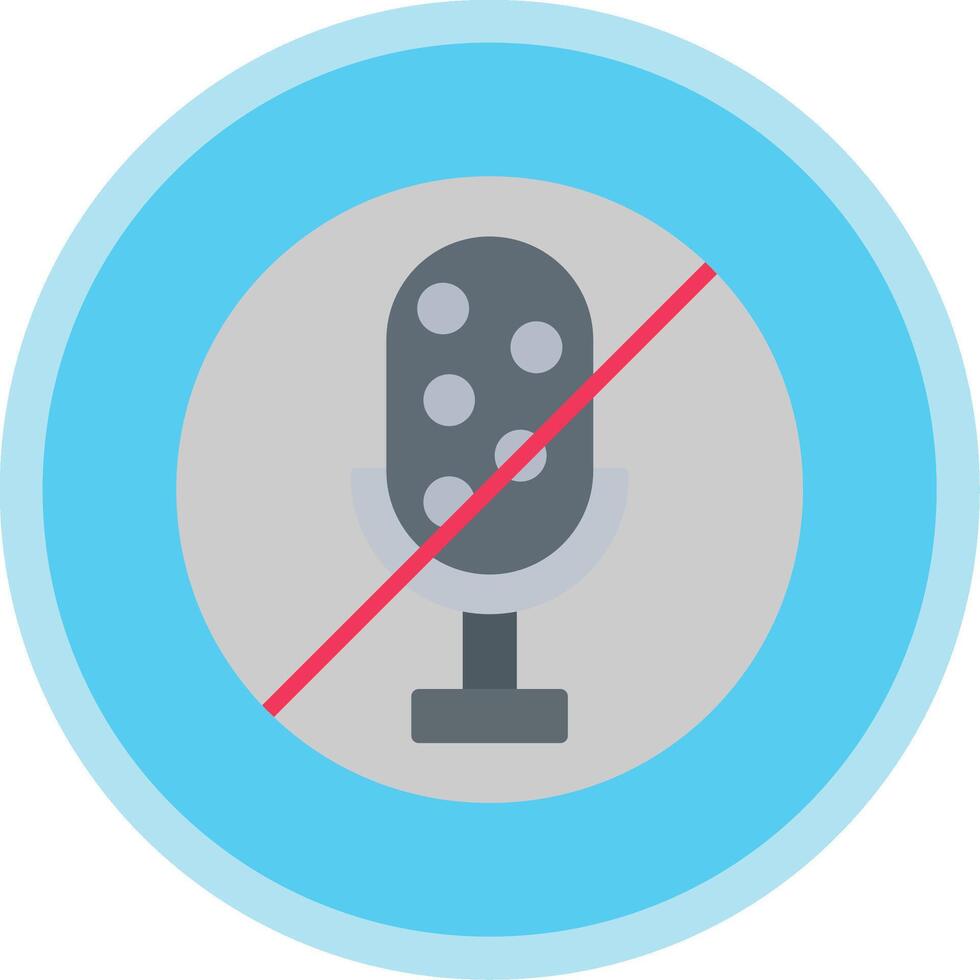Mute Flat Multi Circle Icon vector