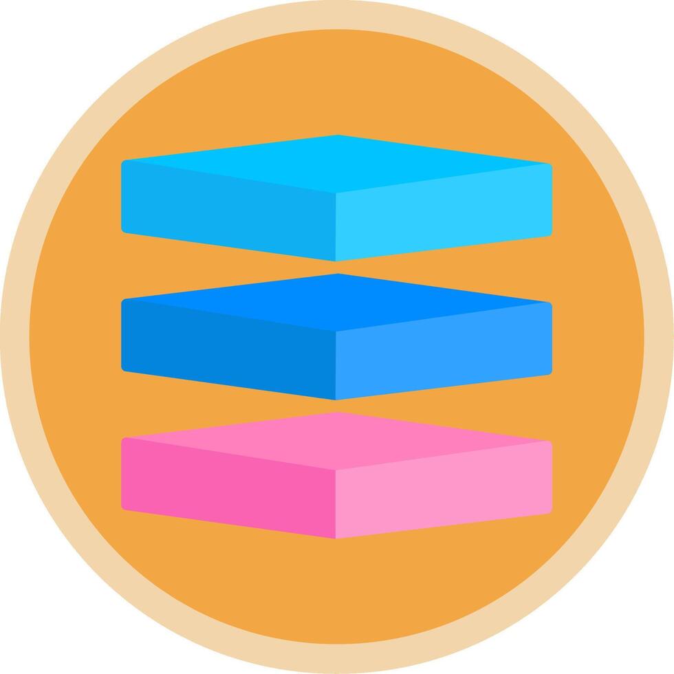 Layers Flat Multi Circle Icon vector