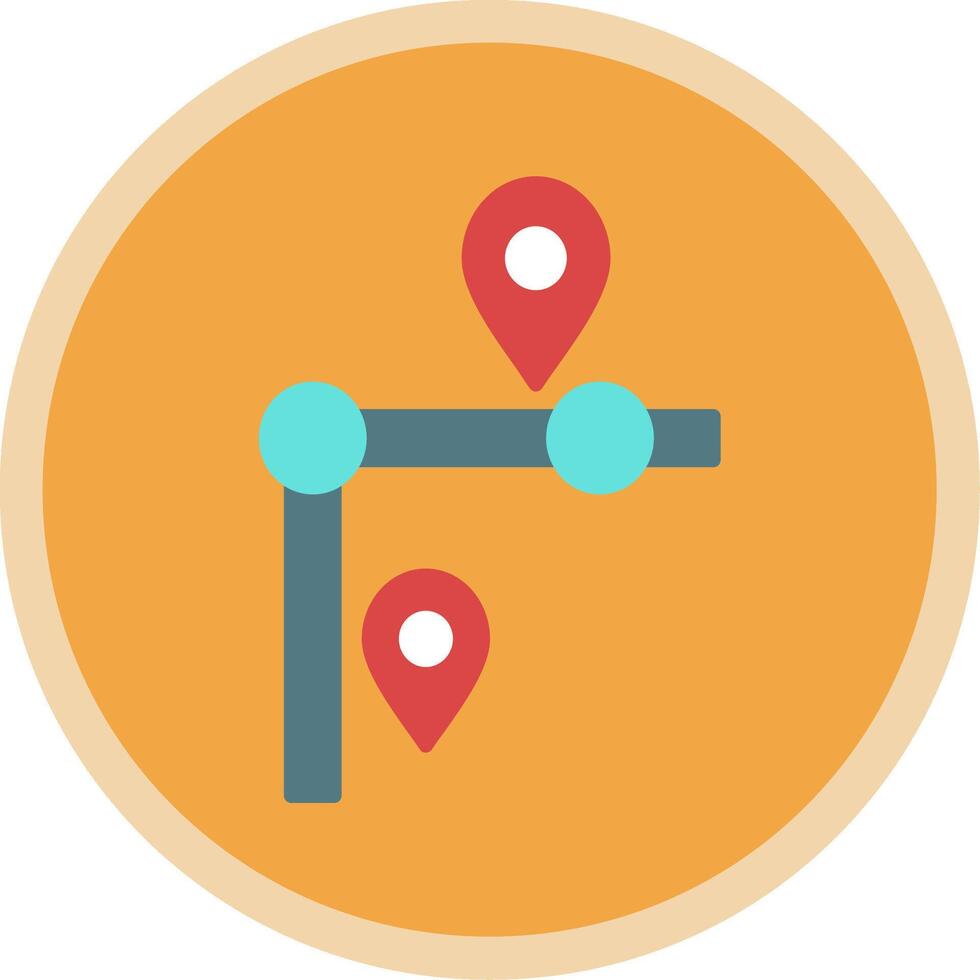 Route Flat Multi Circle Icon vector