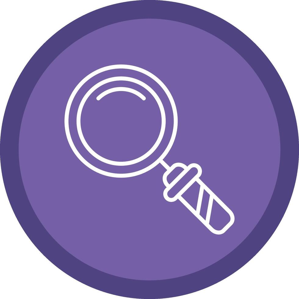 Magnifying Glass Line Multi Circle Icon vector