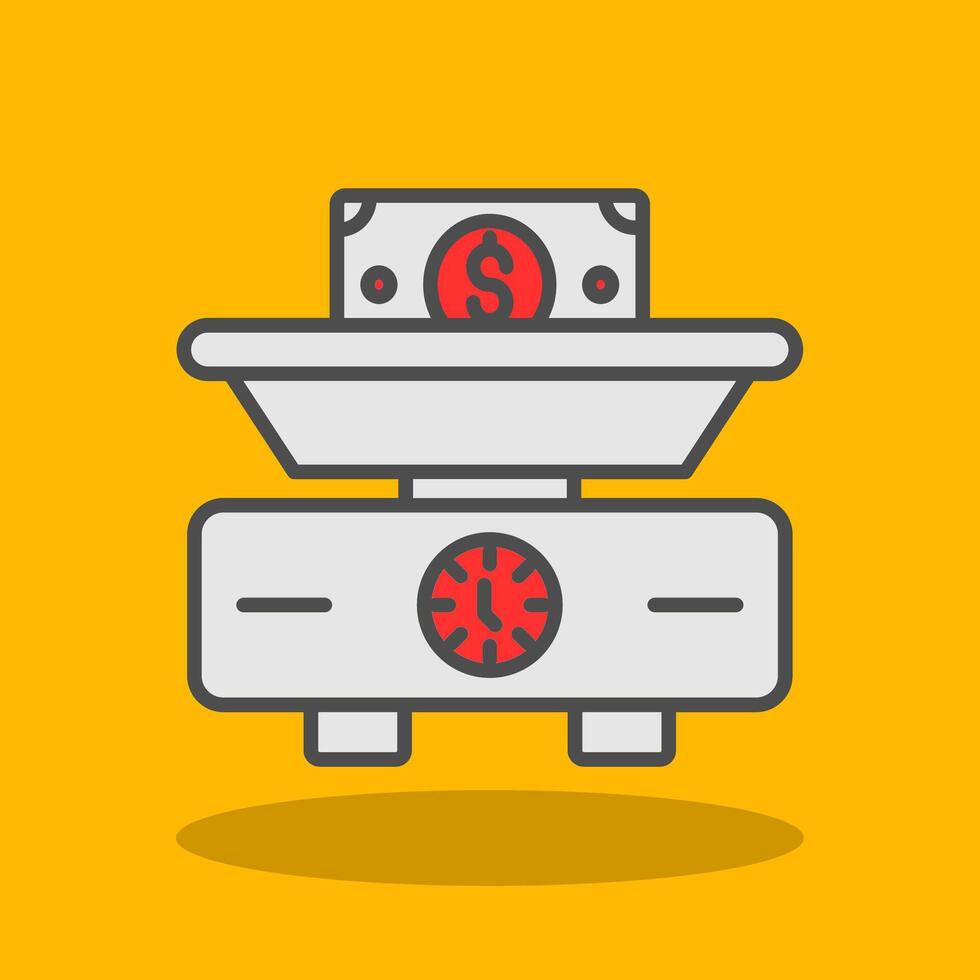 Weighing Scale Filled Shadow Icon vector