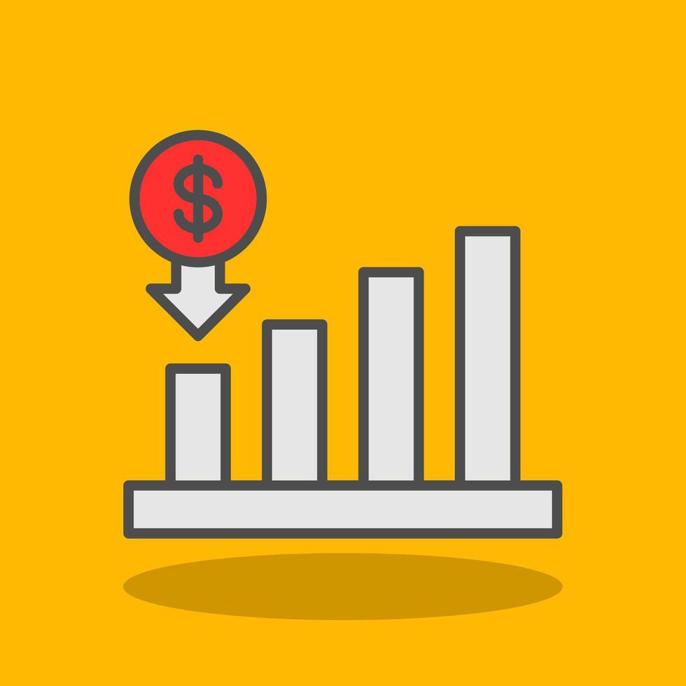 Interest Rate Filled Shadow Icon vector