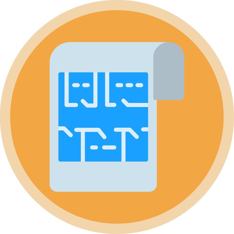 Build Planning Flat Multi Circle Icon vector