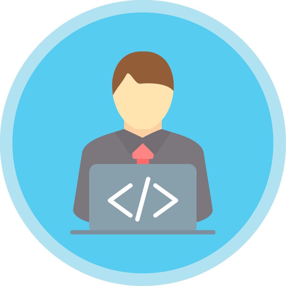 Developer Flat Multi Circle Icon vector