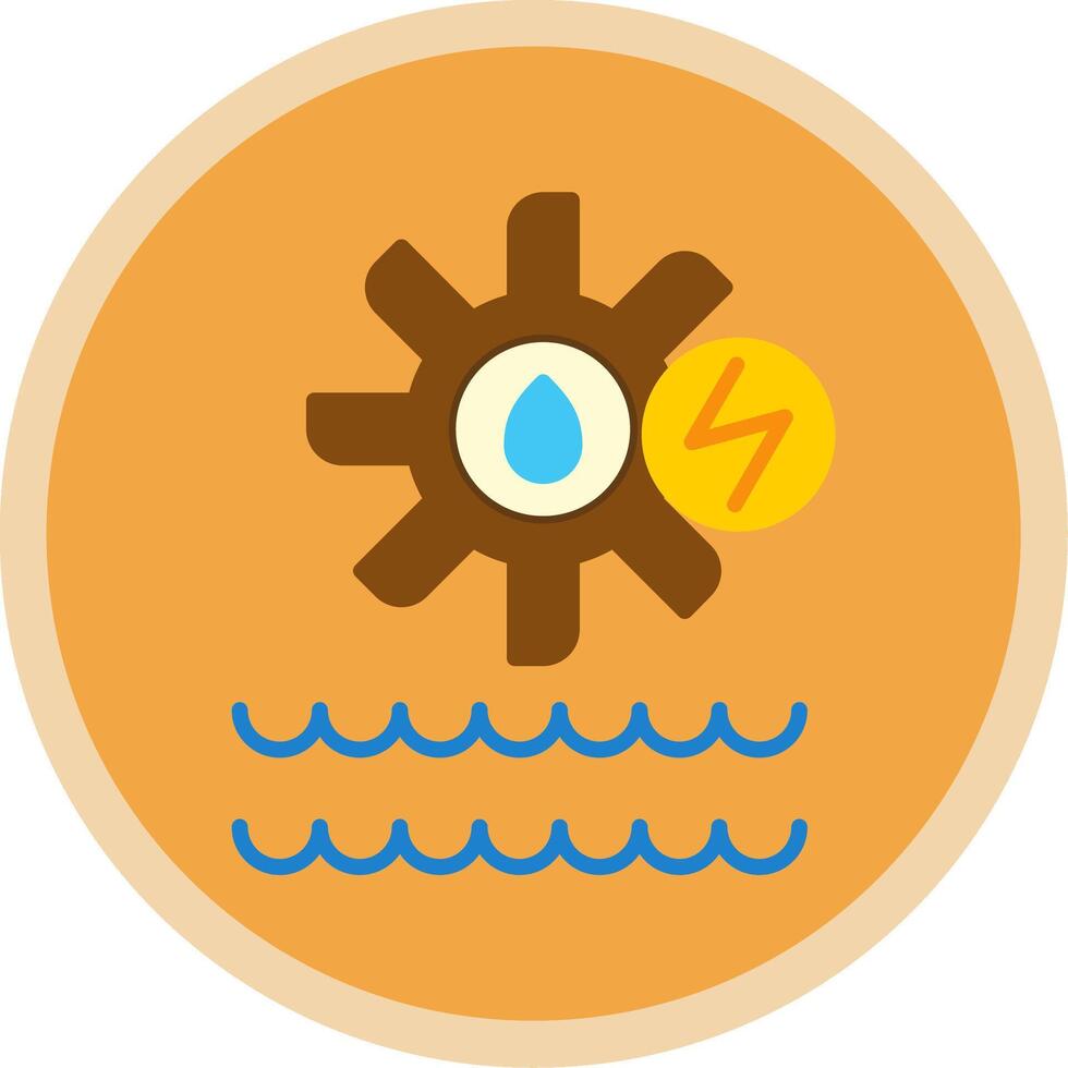 Hydro Power Flat Multi Circle Icon vector