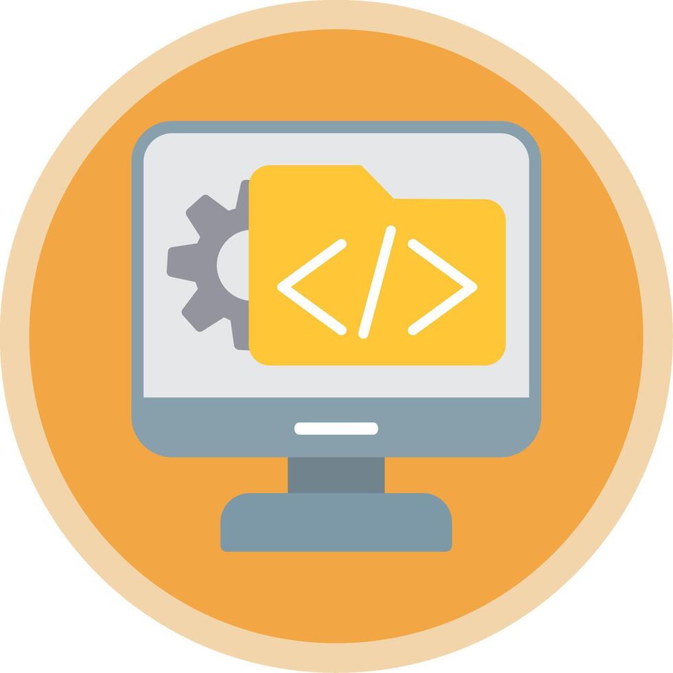 Software Development Flat Multi Circle Icon vector