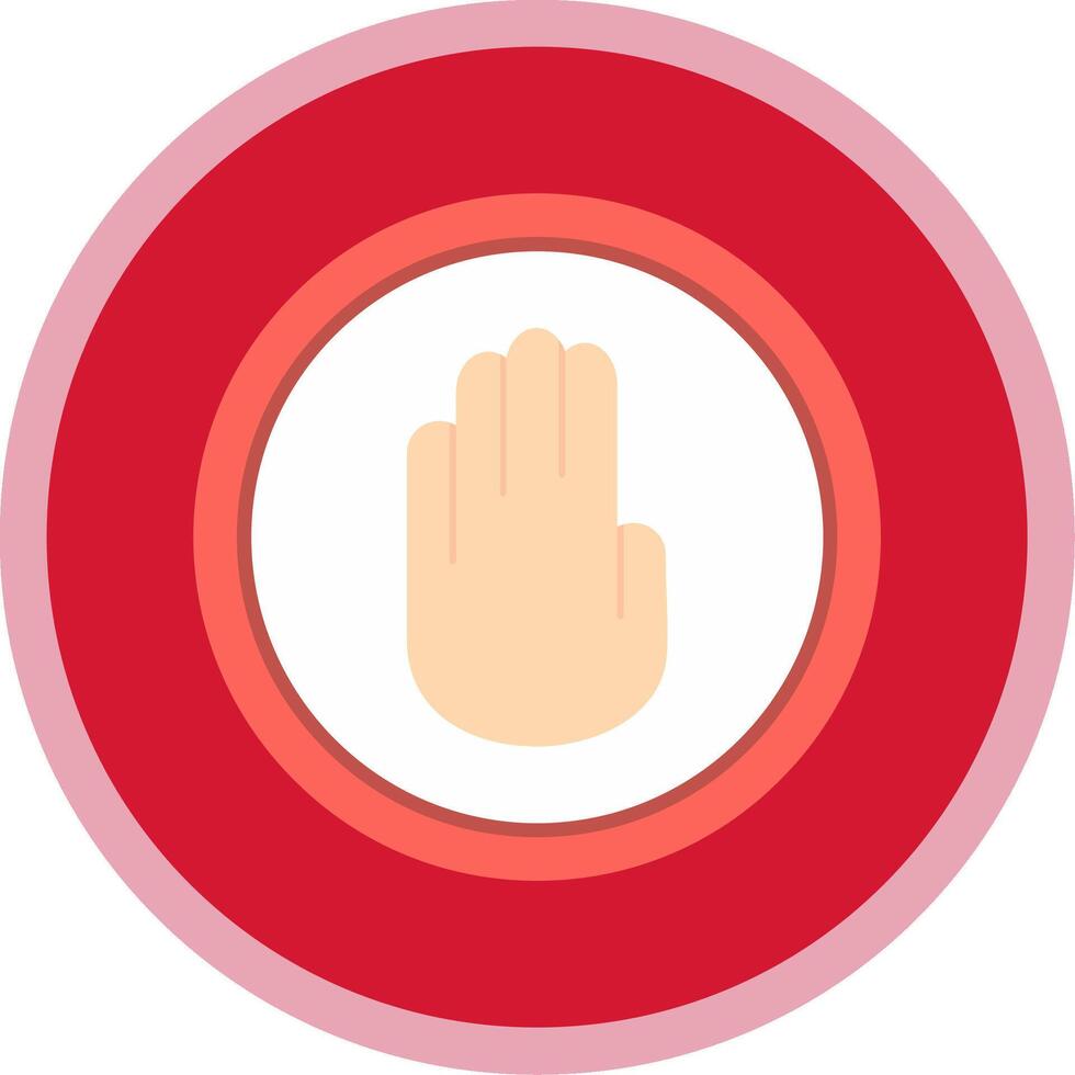 Stop Hand Flat Multi Circle Icon vector