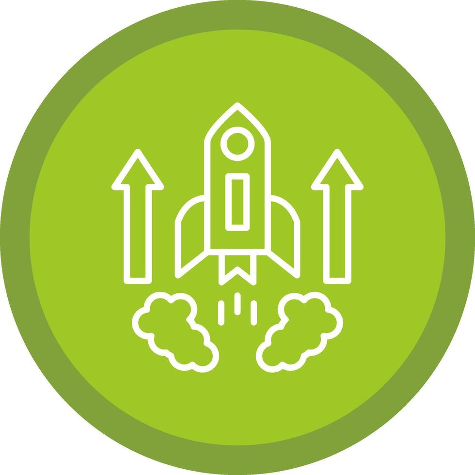 Rocket Line Multi Circle Icon vector