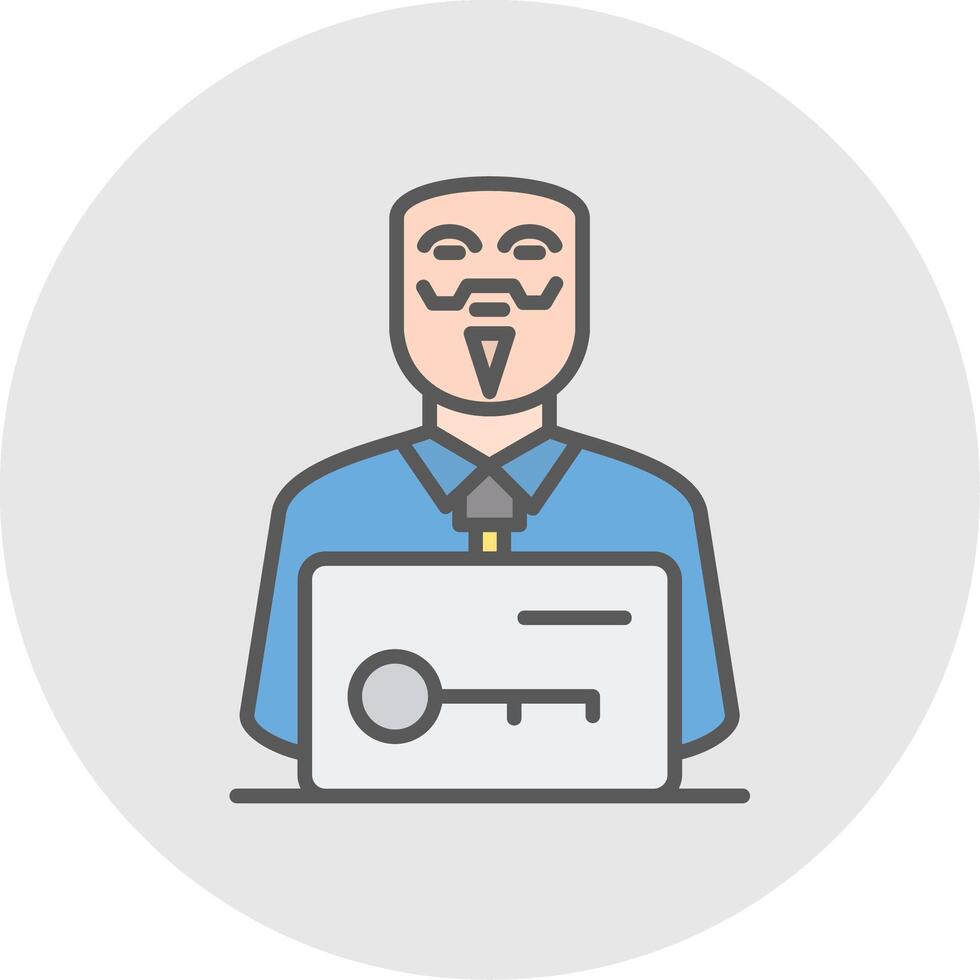 Anonymous Line Filled Light Icon vector