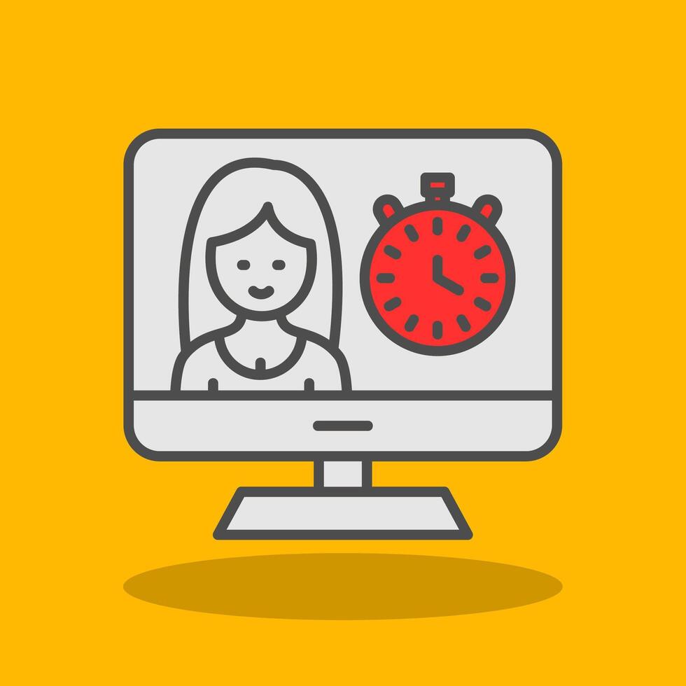 Timer Filled Shadow Icon vector
