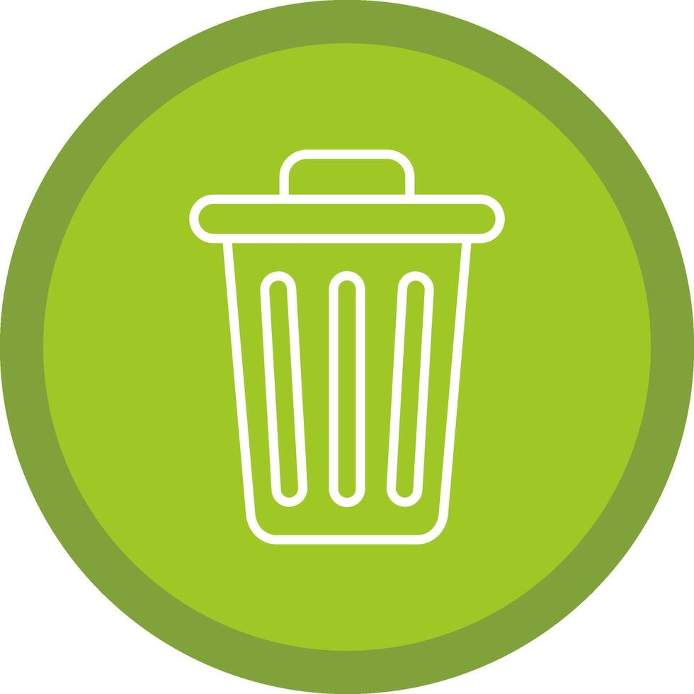 Dustbin Line Multi Circle Icon vector