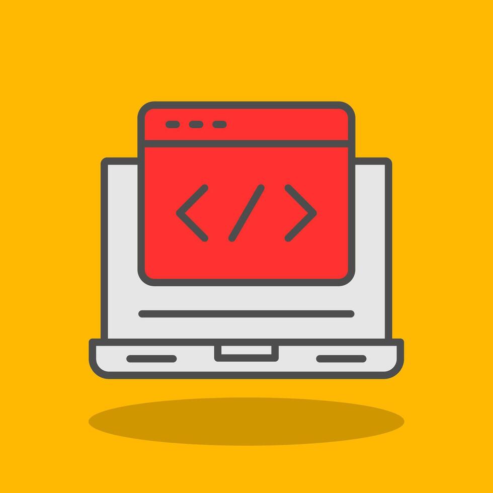 Web Development Filled Shadow Icon vector