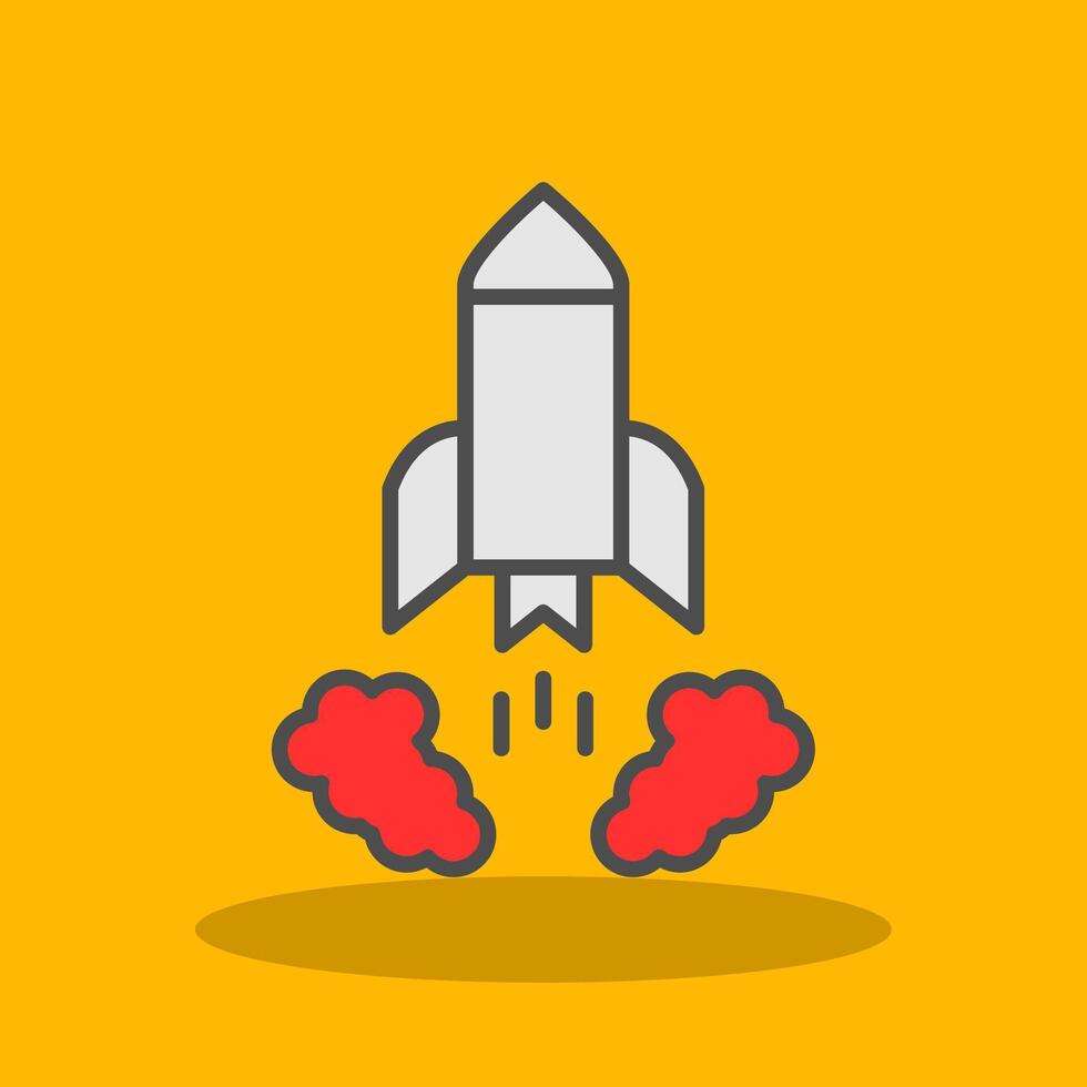 Rocket Launch Filled Shadow Icon vector