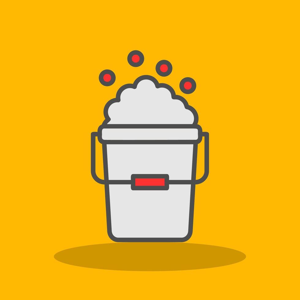 Bucket Filled Shadow Icon vector