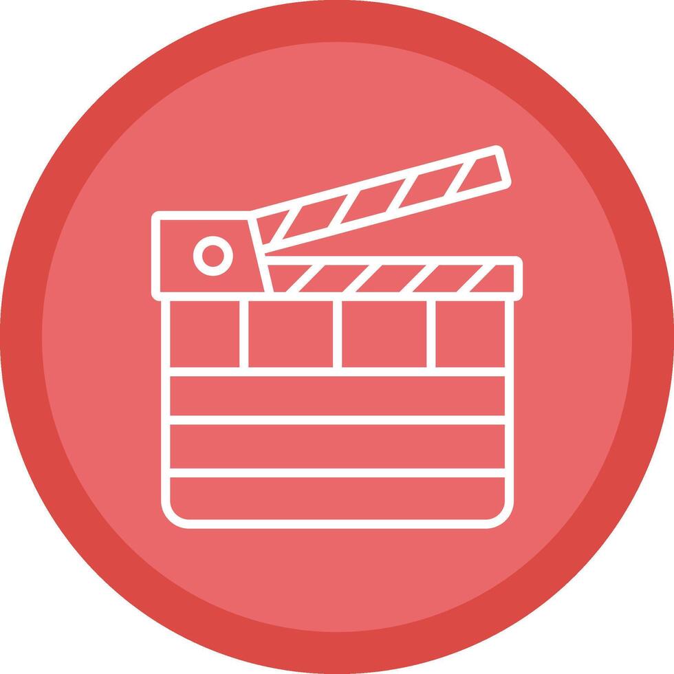 Clapperboard Line Multi Circle Icon vector