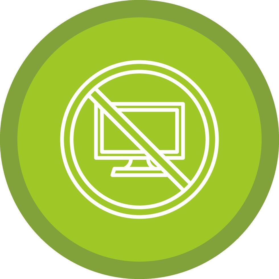 Prohibited Sign Line Multi Circle Icon vector