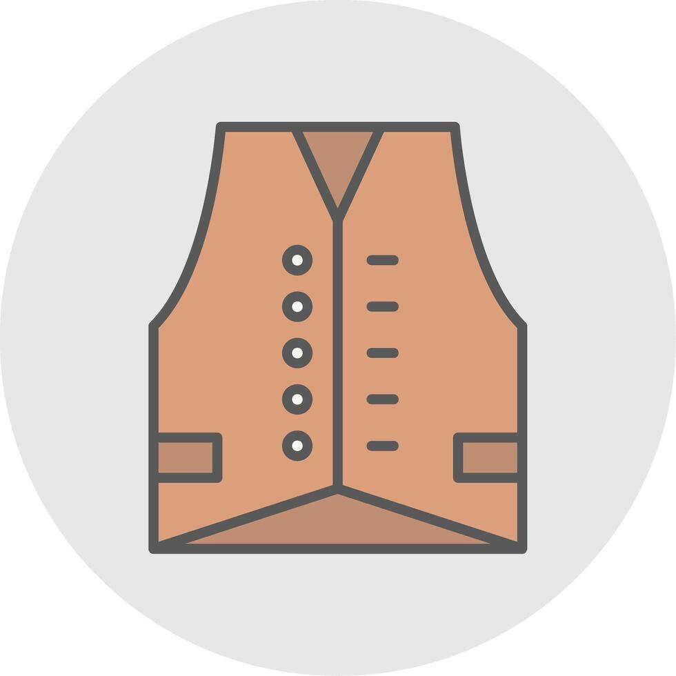 Vest Line Filled Light Icon vector