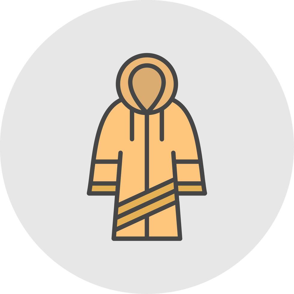 Raincoat Line Filled Light Icon vector