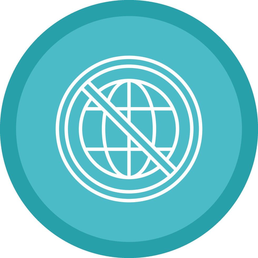 Prohibited Sign Line Multi Circle Icon vector
